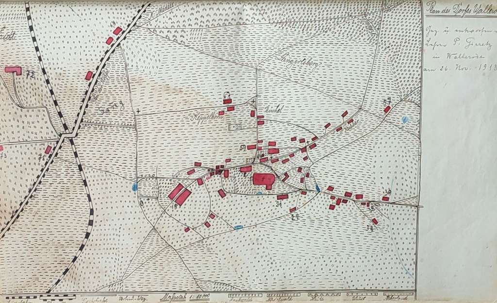 Plan von Wallerode im Jahr 1913